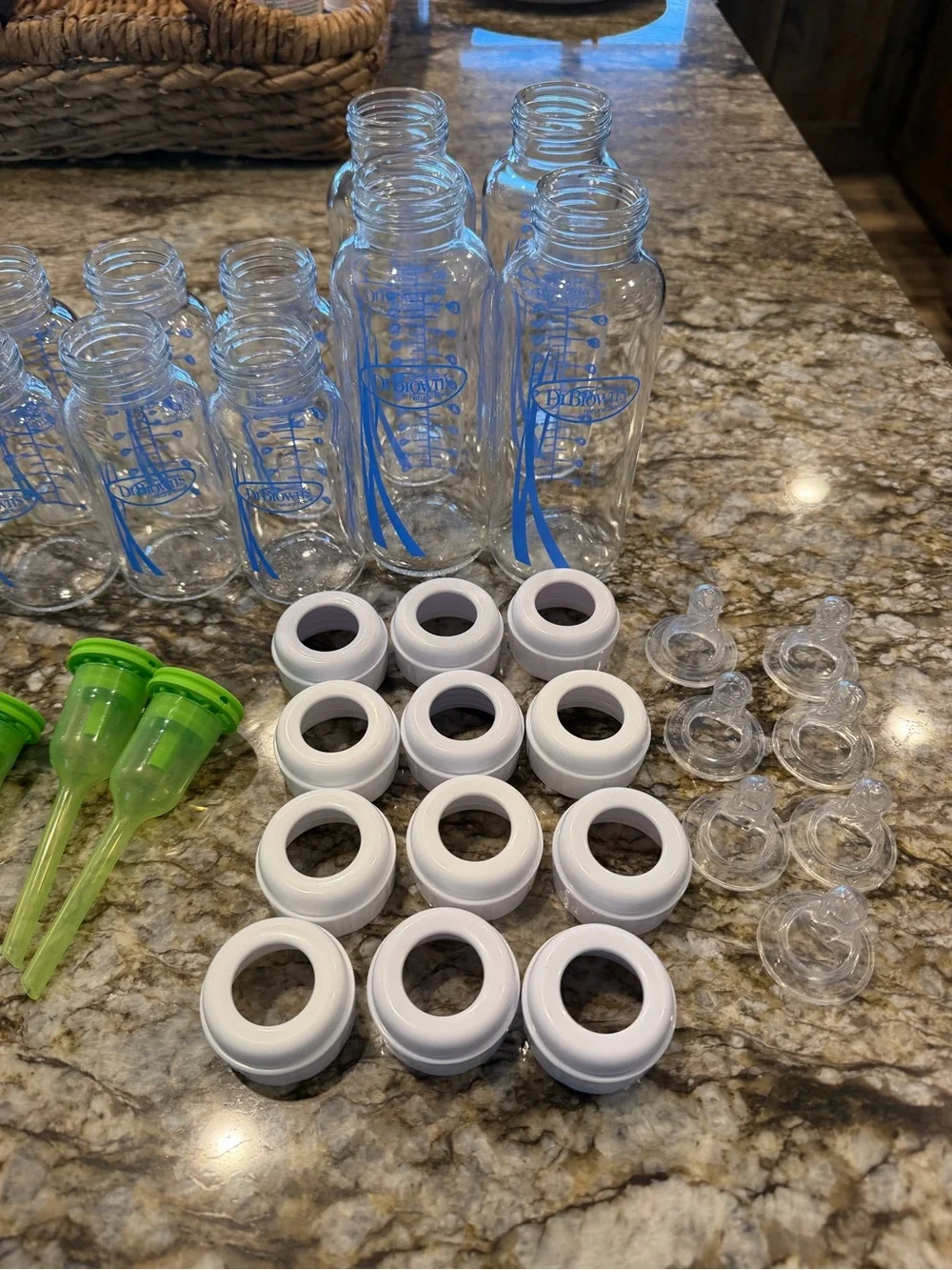 Dr. Browns Glass Baby Bottle Lot—anti colic/anti reflux